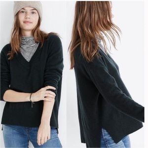 Madewell V Neck Sweater Black Women's Size L NWT